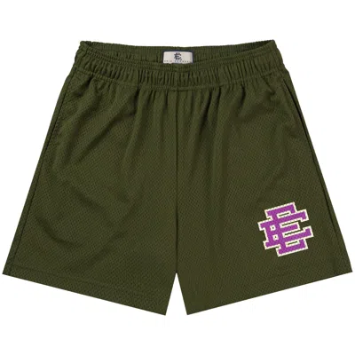 Pre-owned Eric Emanuel Ee Basic Short 'chive Green/purple' | Men's Size L