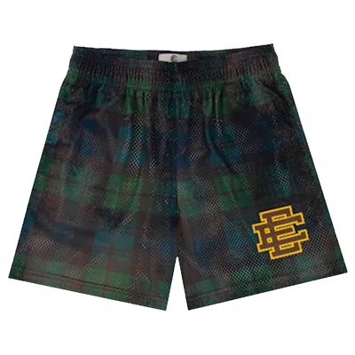 Pre-owned Eric Emanuel Ee Basic Short 'green/black Plaid' | Men's Size L