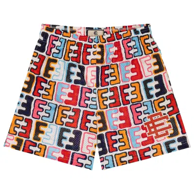 Pre-owned Eric Emanuel Ee Basic Short 'jake Clark Hand Painted' | Multi-color | Men's Size Xl