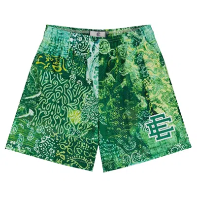 Pre-owned Eric Emanuel Ee Basic Short 'neon Green Paisley' | Men's Size L