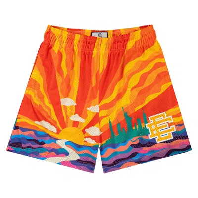 Pre-owned Eric Emanuel Ee Basic Short 'nyc Sunset Yellow Ee' | Orange | Men's Size S