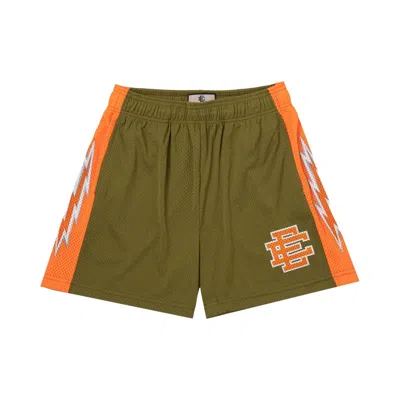 Pre-owned Eric Emanuel Ee Basic Short 'olive/orange' | Green | Men's Size Xxl