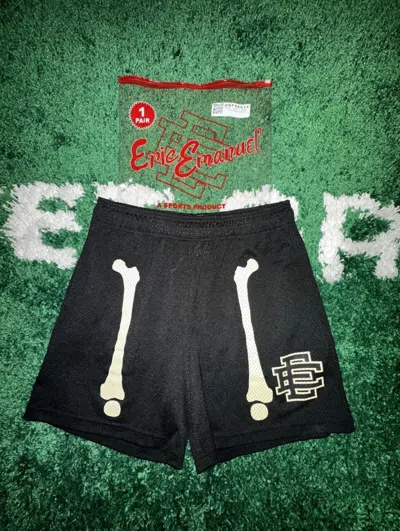 Pre-owned Eric Emanuel Ee Basic Shorts - Black Bones (m)