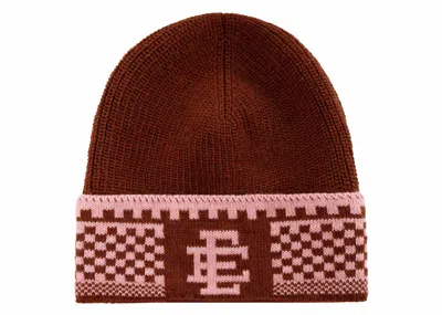 Pre-owned Eric Emanuel Ee Beanie In Brown/pink