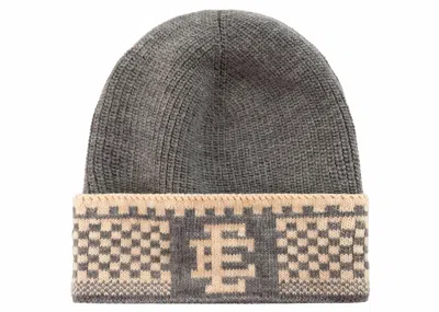 Pre-owned Eric Emanuel Ee Beanie In Grey/ivory In Multi
