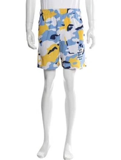 Pre-owned Eric Emanuel Ee Camouflage Print Athletic Shorts In Blue