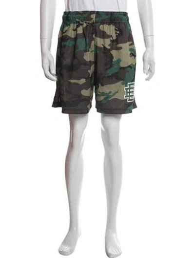 Pre-owned Eric Emanuel Ee Camouflage Print Jogger Shorts In Green