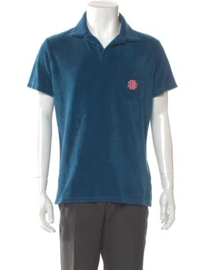 Pre-owned Eric Emanuel Ee Collar Short Sleeve Polo Shirt In Blue