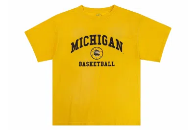 Pre-owned Eric Emanuel Ee College Michigan Tee Washed Maize