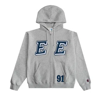 Pre-owned Eric Emanuel Ee Felt Zip-up Hoodie 'heather Grey' | Men's Size Xl In Gray