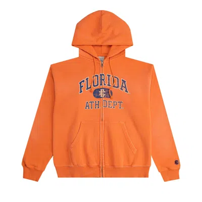 Pre-owned Eric Emanuel Ee Florida Zip-up Hoodie 'orange/blue' | Men's Size Xl