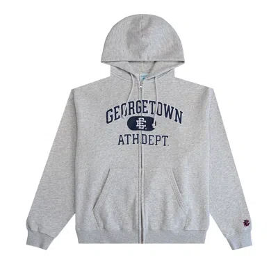 Pre-owned Eric Emanuel Ee Georgetown Zip-up Hoodie 'grey/navy' | Men's Size L In Gray