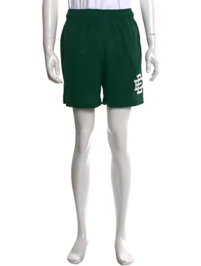 Pre-owned Eric Emanuel Ee Graphic Print Athletic Shorts In Green