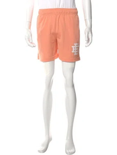 Pre-owned Eric Emanuel Ee Graphic Print Athletic Shorts In Orange
