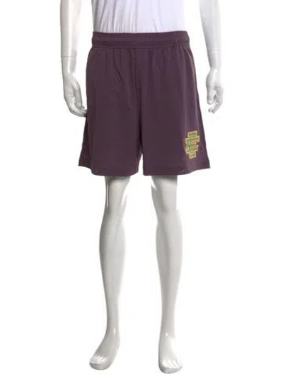 Pre-owned Eric Emanuel Ee Graphic Print Athletic Shorts In Purple