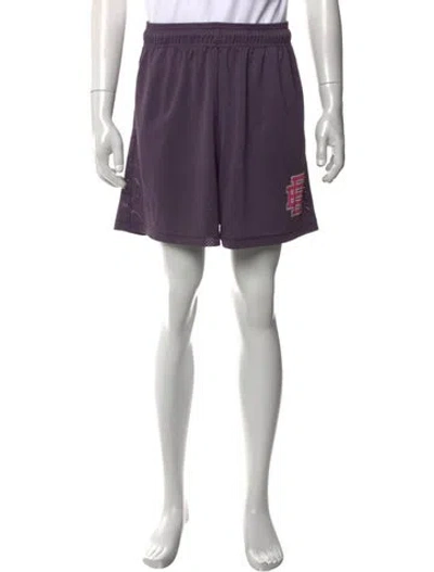 Pre-owned Eric Emanuel Ee Graphic Print Athletic Shorts In Purple
