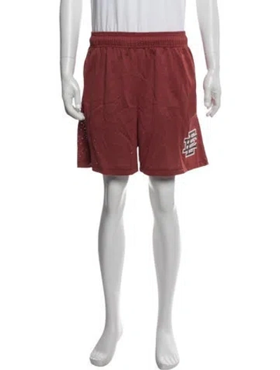 Pre-owned Eric Emanuel Ee Graphic Print Athletic Shorts In Red