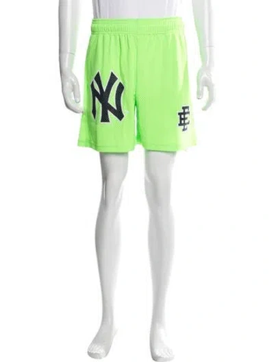 Pre-owned Eric Emanuel Ee Graphic Print Athletic Shorts W/ Tags In Green