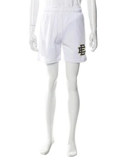 Pre-owned Eric Emanuel Ee Graphic Print Athletic Shorts In White