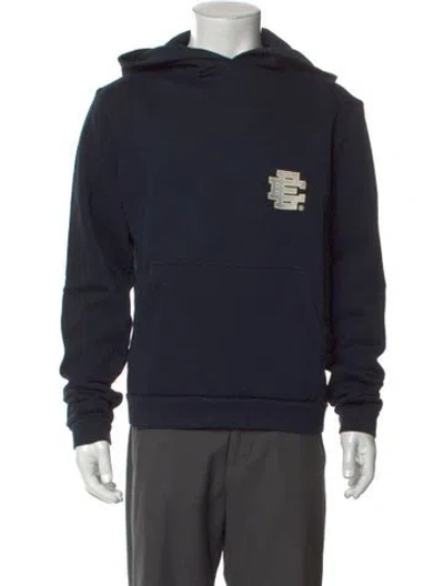 Pre-owned Eric Emanuel Ee Graphic Print Crew Neck Hoodie In Blue