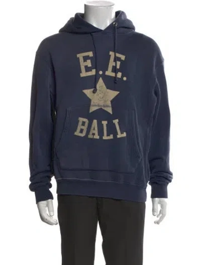 Pre-owned Eric Emanuel Ee Graphic Print Crew Neck Hoodie In Blue