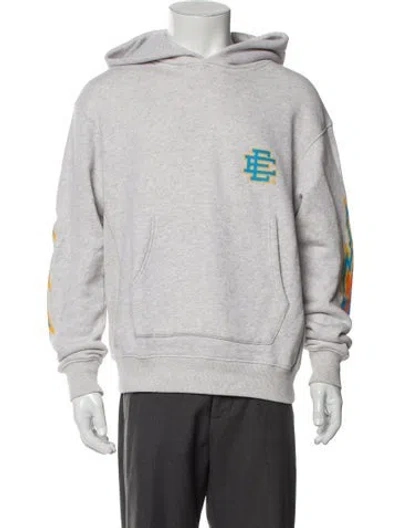 Pre-owned Eric Emanuel Ee Graphic Print Crew Neck Hoodie In Gray