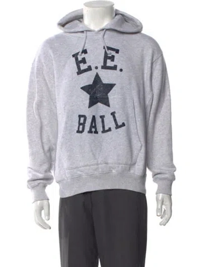 Pre-owned Eric Emanuel Ee Graphic Print Crew Neck Hoodie In Gray