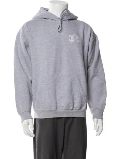 Pre-owned Eric Emanuel Ee Graphic Print Crew Neck Hoodie In Gray