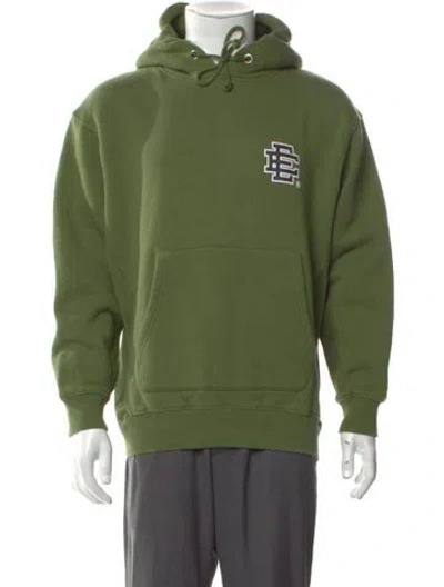 Pre-owned Eric Emanuel Ee Graphic Print Crew Neck Hoodie In Green