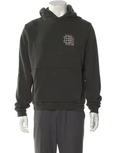 Pre-owned Eric Emanuel Ee Graphic Print Crew Neck Hoodie In Green