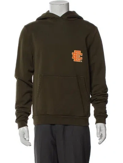 Pre-owned Eric Emanuel Ee Graphic Print Crew Neck Hoodie In Green