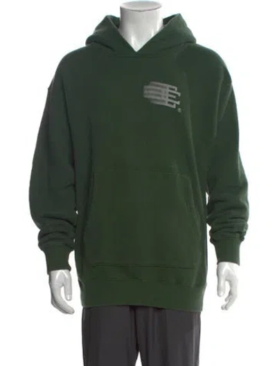 Pre-owned Eric Emanuel Ee Graphic Print Crew Neck Hoodie In Green