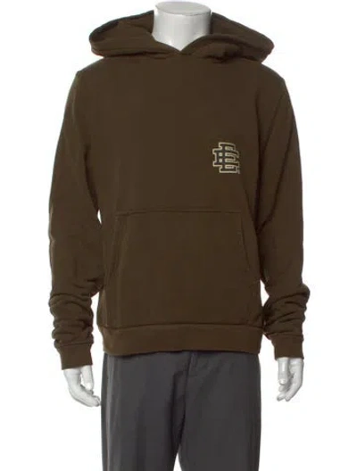 Pre-owned Eric Emanuel Ee Graphic Print Crew Neck Hoodie In Green