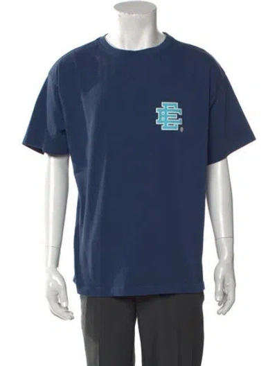 Pre-owned Eric Emanuel Ee Graphic Print Crew Neck T-shirt In Blue