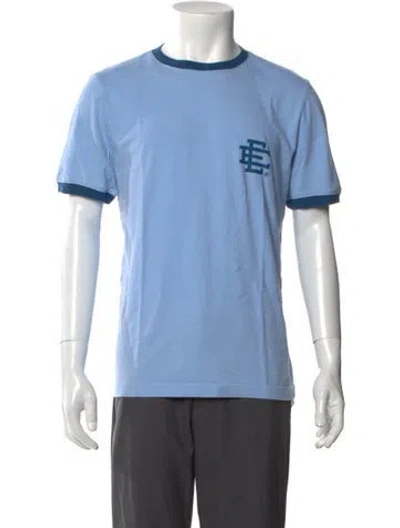 Pre-owned Eric Emanuel Ee Graphic Print Crew Neck T-shirt In Blue