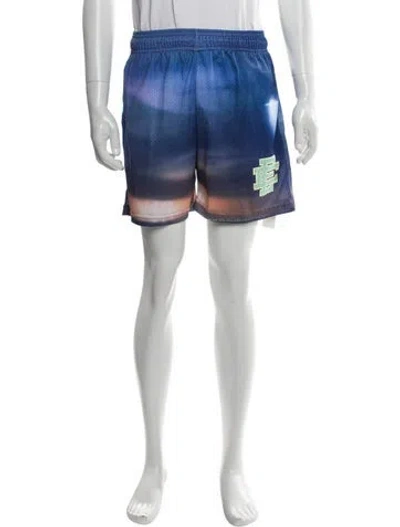Pre-owned Eric Emanuel Ee Graphic Print Jogger Shorts In Blue
