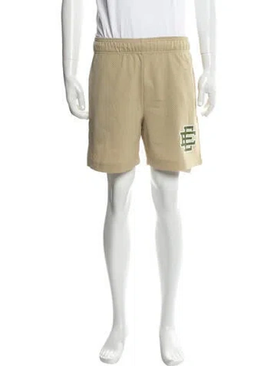 Pre-owned Eric Emanuel Ee Graphic Print Jogger Shorts In Gold