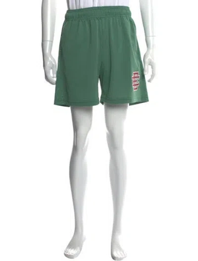 Pre-owned Eric Emanuel Ee Graphic Print Jogger Shorts In Green