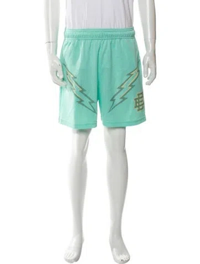 Pre-owned Eric Emanuel Ee Graphic Print Jogger Shorts In Green