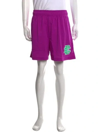 Pre-owned Eric Emanuel Ee Graphic Print Jogger Shorts In Purple