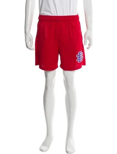 Pre-owned Eric Emanuel Ee Graphic Print Jogger Shorts In Red