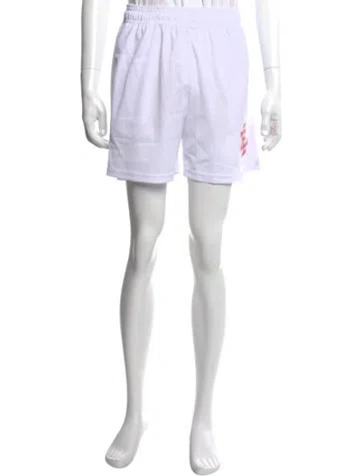 Pre-owned Eric Emanuel Ee Graphic Print Jogger Shorts In White