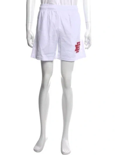 Pre-owned Eric Emanuel Ee Graphic Print Jogger Shorts In White