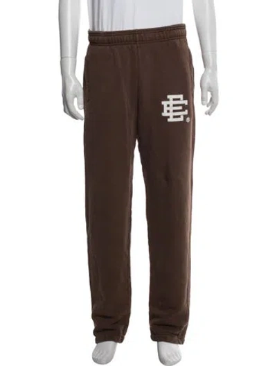 Pre-owned Eric Emanuel Ee Graphic Print Lounge Bottoms In Brown