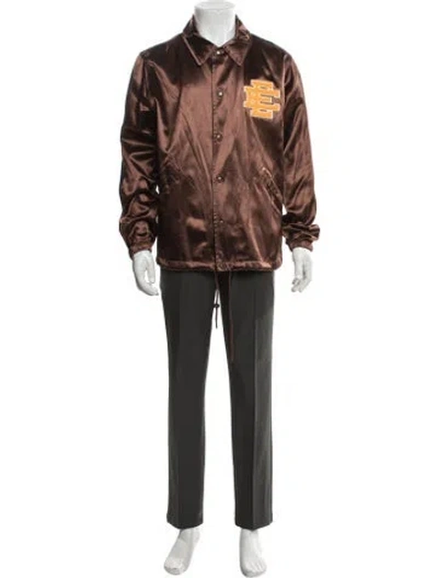 Pre-owned Eric Emanuel Ee Graphic Print Parka In Brown
