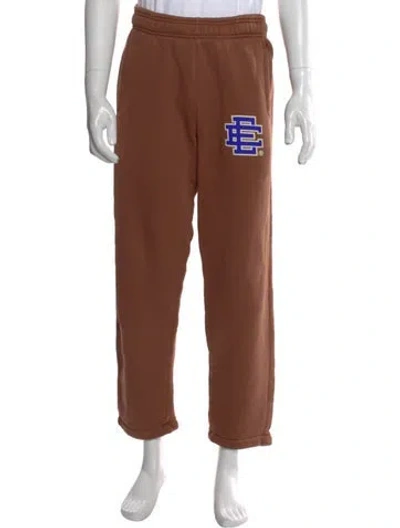 Pre-owned Eric Emanuel Ee Graphic Print Sweatpants In Brown