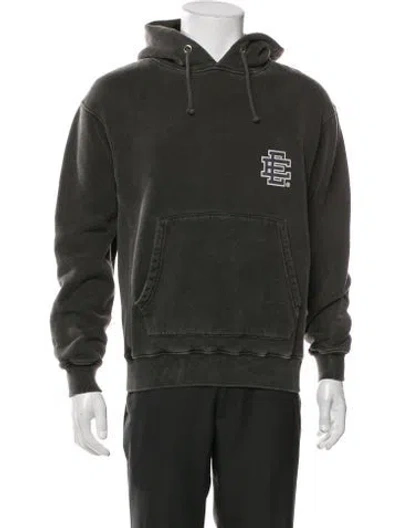 Pre-owned Eric Emanuel Ee Graphic Print V-neck Hoodie In Green