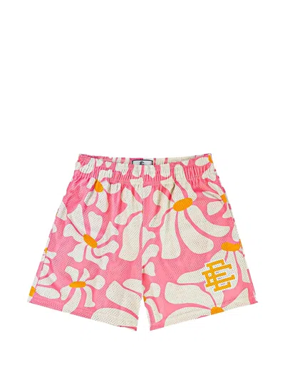 Eric Emanuel Ee Logo Daisy-print Shorts In Pink