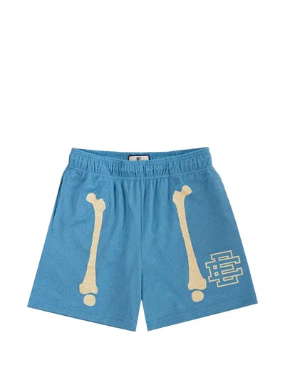 Eric Emanuel Ee Logo-detail Bone-print Shorts In Blue