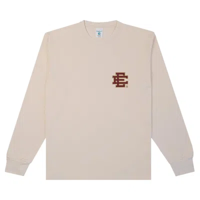 Pre-owned Eric Emanuel Ee Long Sleeve T-shirt 'ivory/burgundy' | Cream | Men's Size Xxl